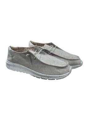 Men's Linen Loafers Size 12 Gray Slip-On Lightweight Casual Shoes